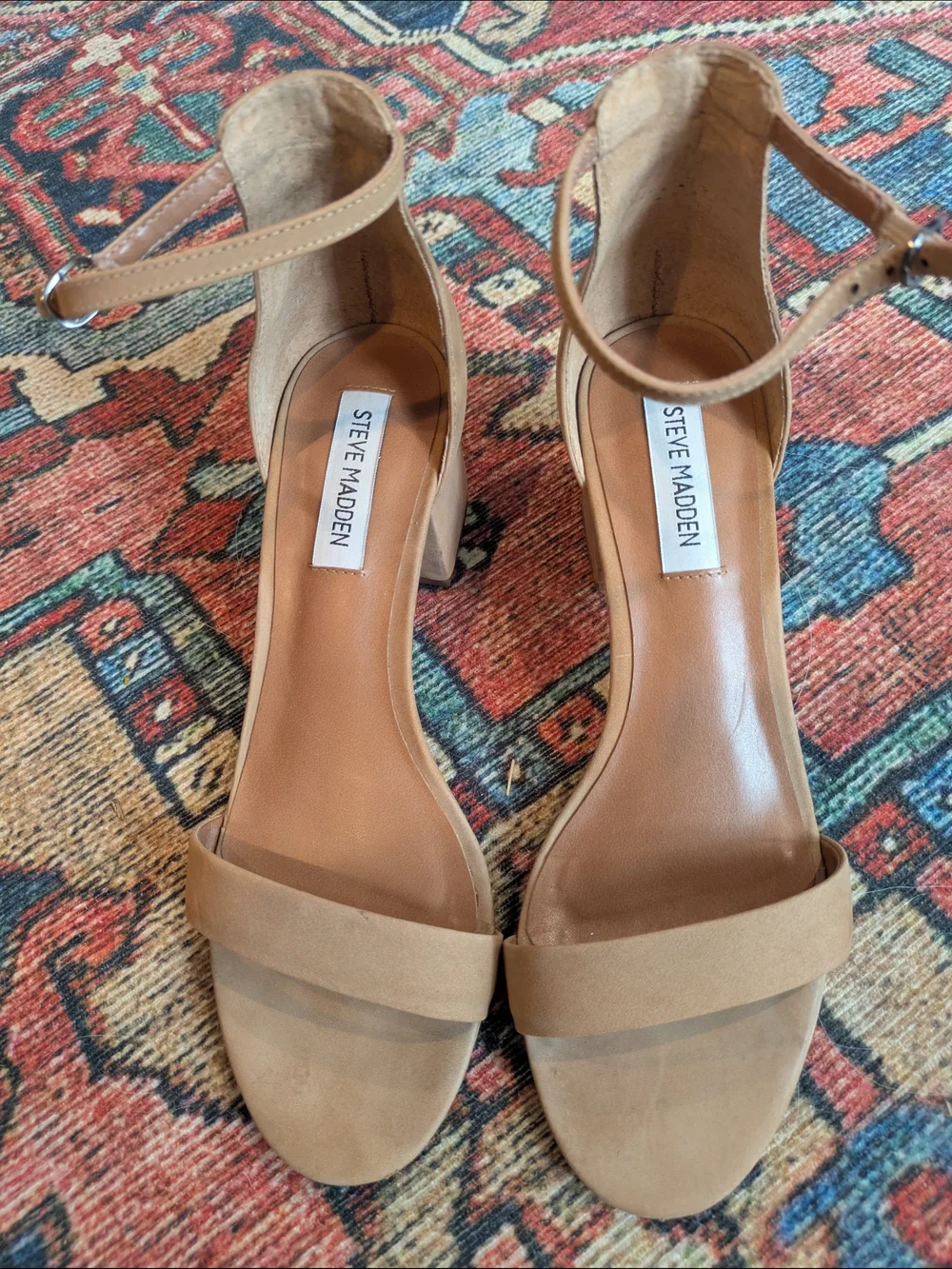 Steve Madden Tan Suede Block Heel Sandals